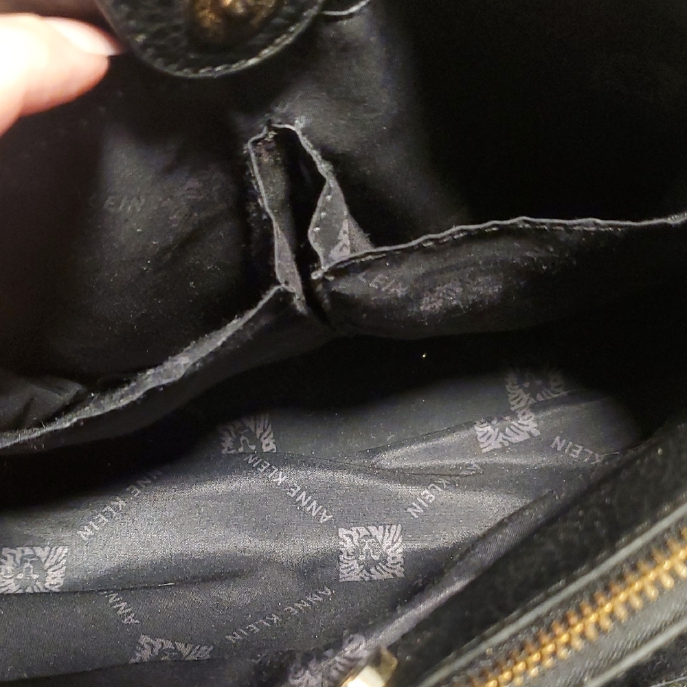 Anne Klein Black Croc-Embossed Satchel - Picture 9 of 11
